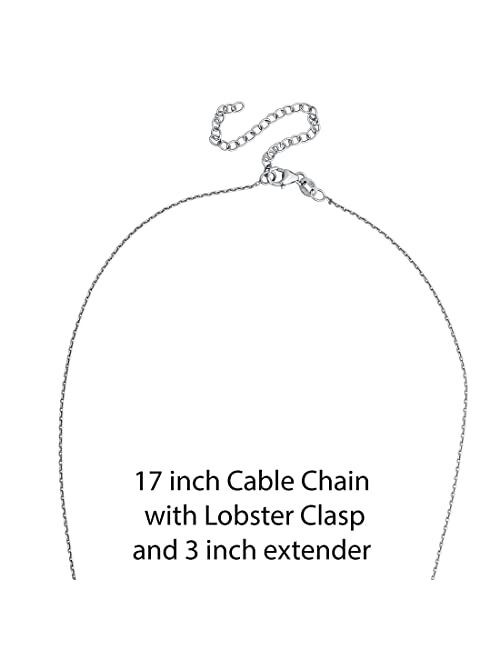 Peora Sterling Silver Swaying Charm Pendant Necklace with 17 inch Chain + 3 inch extender