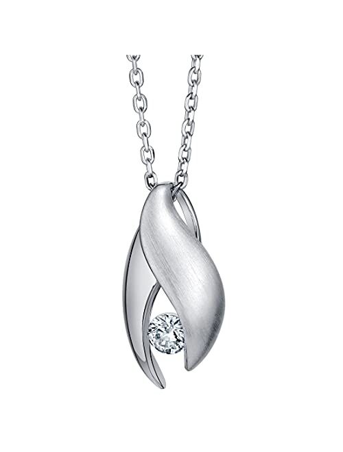 Peora Sterling Silver Ribboned Medallion Pendant Necklace with 17 inch Chain + 3 inch extender