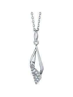 Sterling Silver Teardrop Charm Pendant Necklace with 17 inch Chain   3 inch extender