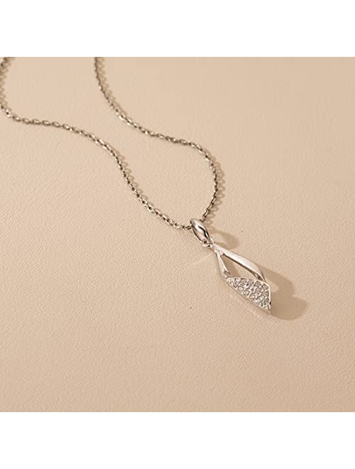 Peora Sterling Silver Teardrop Charm Pendant Necklace with 17 inch Chain + 3 inch extender