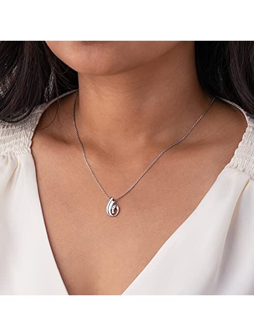 Peora Sterling Silver Tulip Shell Charm Pendant Necklace with 17 inch Chain + 3 inch extender