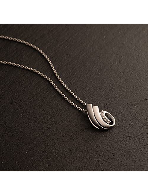 Peora Sterling Silver Tulip Shell Charm Pendant Necklace with 17 inch Chain + 3 inch extender