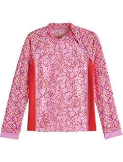 UPF 50  Girl's Wavechaser Zippy Rash Guard - Sun Protective