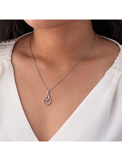 Peora 925 Sterling Silver Regal Marquise Shape Pendant Necklace for Women with 17 inch Chain + 3 inch extender, Hypoallergenic Fine Jewelry