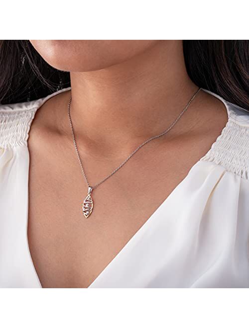 Peora 925 Sterling Silver Raindrop Pendant Necklace for Women with 17 inch Chain + 3 inch extender, Hypoallergenic Fine Jewelry