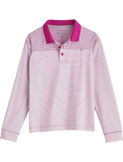 UPF 50  Kid's Erodym Long Sleeve Golf Polo - Sun Protective