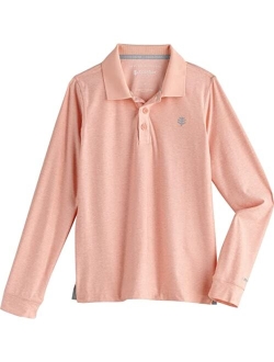 UPF 50  Kid's Erodym Long Sleeve Golf Polo - Sun Protective