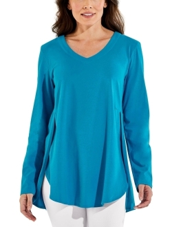 UPF 50  Women's Kera V-Neck Tunic Top - Sun Protective