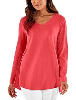 UPF 50  Women's Kera V-Neck Tunic Top - Sun Protective