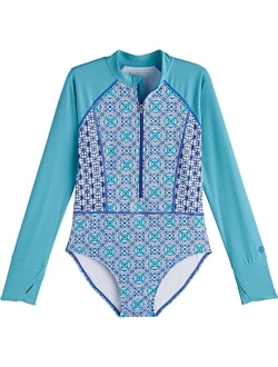 UPF 50  Girl's Koko Long Sleeve Swimsuit - Sun Protective