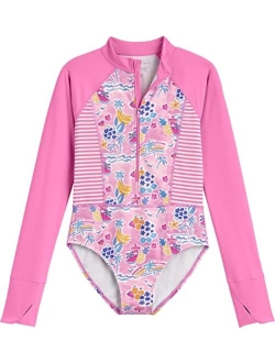 UPF 50  Girl's Koko Long Sleeve Swimsuit - Sun Protective