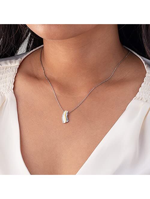 Peora 925 Sterling Silver Celestial Tide Pendant Necklace for Women with 17 inch Chain + 3 inch extender, Hypoallergenic Fine Jewelry