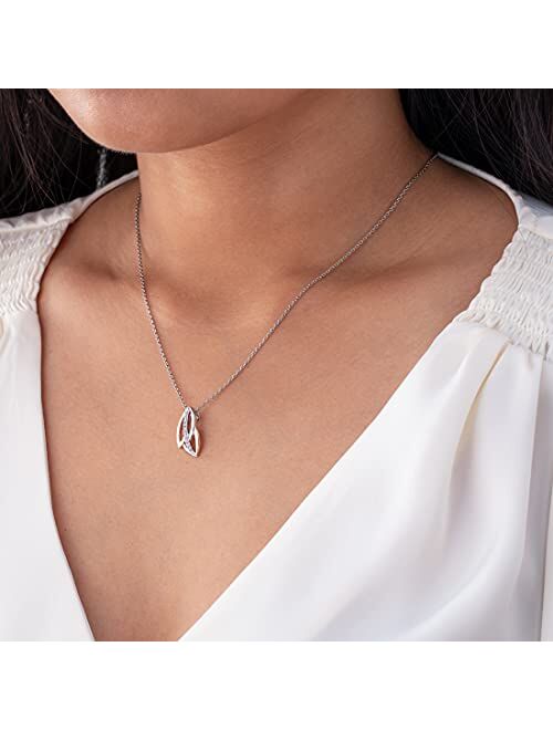 Peora 925 Sterling Silver Falling Leaves Pendant Necklace for Women with 17 inch Chain + 3 inch extender, Hypoallergenic Fine Jewelry