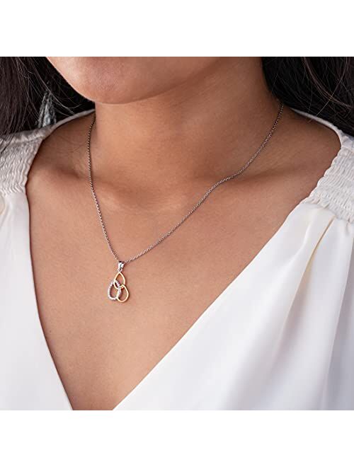 Peora Yellow-Tone 925 Sterling Silver Tiered Teardrop Pendant Necklace for Women with 17 inch Chain + 3 inch extender, Hypoallergenic Fine Jewelry