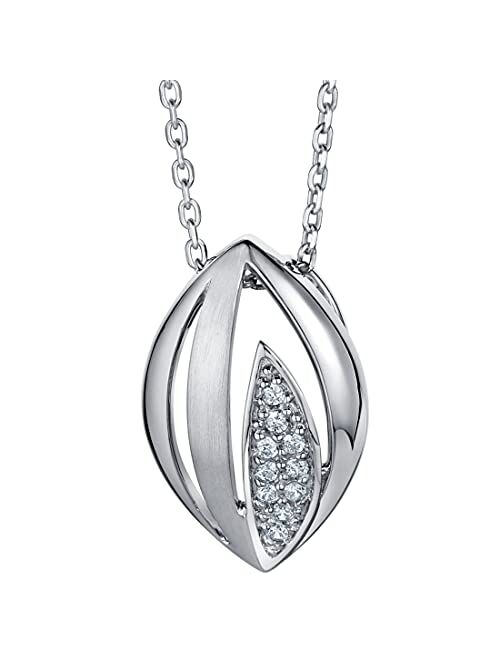 Peora 925 Sterling Silver Blooming Pod Pendant Necklace for Women with 17 inch Chain + 3 inch extender, Hypoallergenic Fine Jewelry