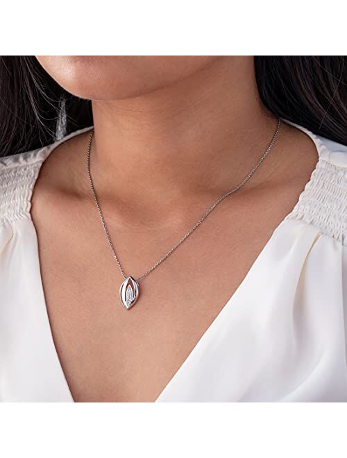 Peora 925 Sterling Silver Blooming Pod Pendant Necklace for Women with 17 inch Chain + 3 inch extender, Hypoallergenic Fine Jewelry