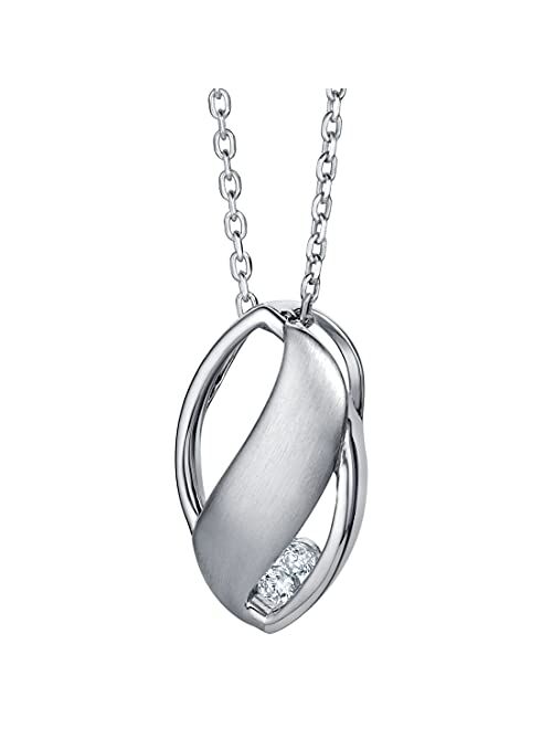 Peora 925 Sterling Silver Olive Leaf Pendant Necklace for Women with 17 inch Chain + 3 inch extender, Hypoallergenic Fine Jewelry