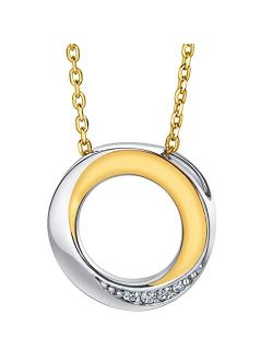 925 Sterling Silver Swirl Circle Pendant Necklace for Women with 17 inch Chain   3 inch extender, Hypoallergenic Fine Jewelry
