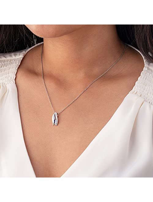 Peora 925 Sterling Silver Waves Pendant Necklace for Women with 17 inch Chain + 3 inch extender, Hypoallergenic Fine Jewelry