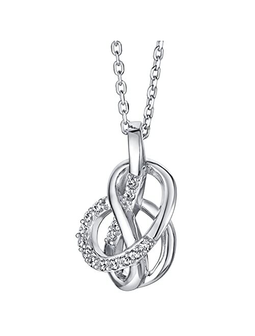 Peora 925 Sterling Silver Infinity Link Pendant Necklace for Women with 17 inch Chain + 3 inch extender, Hypoallergenic Fine Jewelry