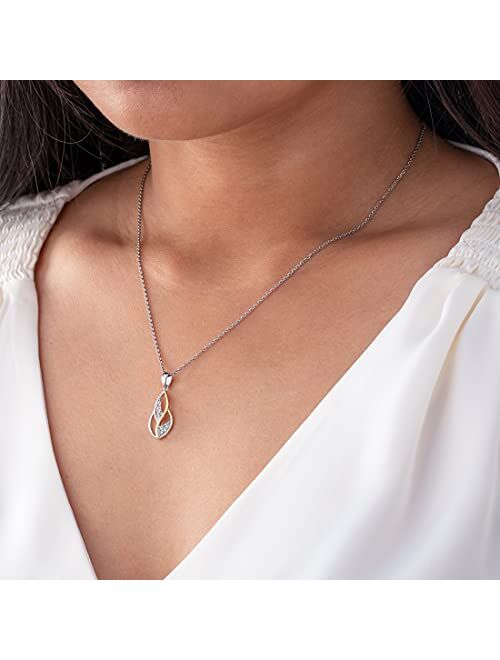 Peora Two-Tone Sterling Silver Infinity Teardrop Pendant Necklace with 17 inch Chain + 3 inch extender