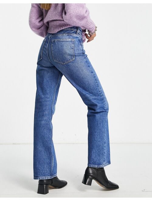 & Other Stories Sleek cotton blend straight leg jeans in magic blue