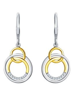 925 Sterling Silver Eternity Link Drop Earrings for Women, Hypoallergenic Fine Jewelry