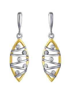 925 Sterling Silver Raindrop Dangle Earrings for Women, Hypoallergenic Fine Jewelry