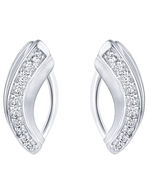 Peora 925 Sterling Silver Enchanted Open Marquise Earrings for Women, Hypoallergenic Fine Jewelry