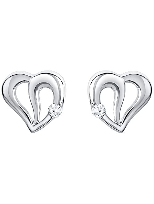 Peora 925 Sterling Silver Sweetheart Earrings for Women, Hypoallergenic Fine Jewelry