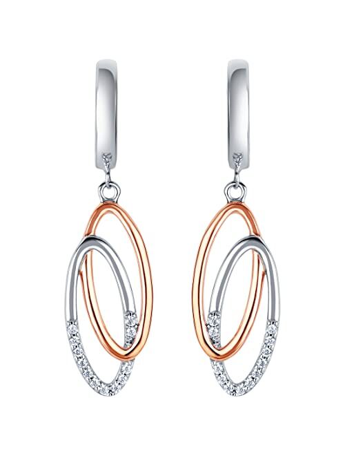 Peora 925 Sterling Silver Eternal Links Drop Earrings for Women, Hypoallergenic Fine Jewelry