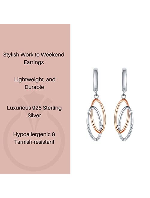 Peora 925 Sterling Silver Eternal Links Drop Earrings for Women, Hypoallergenic Fine Jewelry