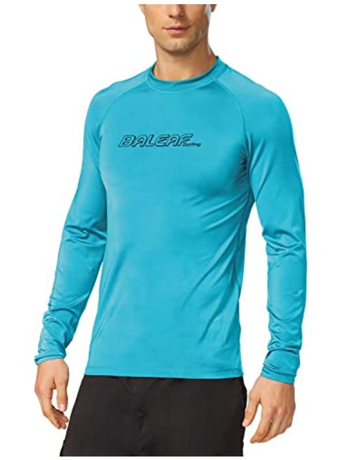 BALEAF Men's Long Sleeve Rashguard UPF 50+ Swim Rash Guard Water Shirts for Surfing Diving Kayaking