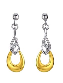 925 Sterling Silver Double Teardrop Earrings for Women, Hypoallergenic Fine Jewelry