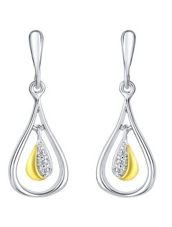 925 Sterling Silver Open Fan Drop Earrings for Women, Hypoallergenic Fine Jewelry