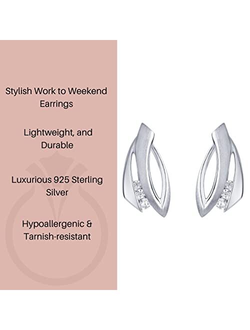 Peora 925 Sterling Silver Abstract Twist Earrings for Women, Hypoallergenic Fine Jewelry