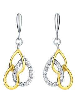 925 Sterling Silver Tiered Teardrop Earrings for Women, Hypoallergenic Fine Jewelry