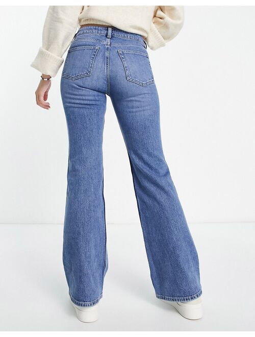 & Other Stories low rise flared pants in blue wash