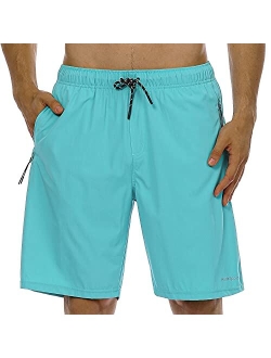 HODOSPORTS Mens No Liner Swim Trunks Quick-Dry with Zipper Pockets