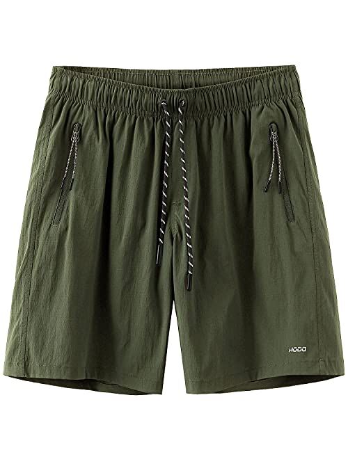 HODOSPORTS Mens No Liner Swim Trunks Quick-Dry with Zipper Pockets