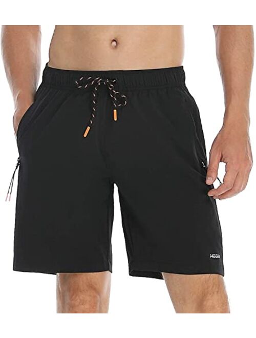 HODOSPORTS Mens No Liner Swim Trunks Quick-Dry with Zipper Pockets