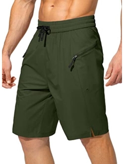 Men's Swim Trunks Quick Dry Board Shorts with Zipper Pockets Beach Shorts Bathing Suits for Men - No Mesh Liner