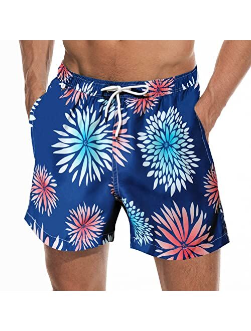 vxsvxm Beach Shorts Swim Trunks Quick Dry Men's Bathing Suit with Mesh Lining/Side Pockets