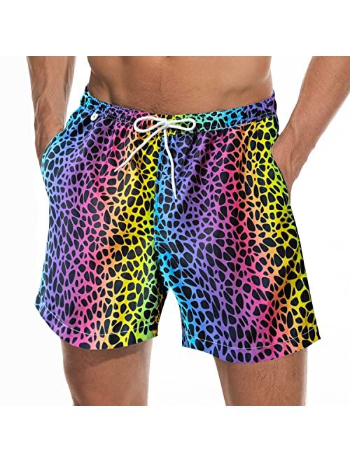 vxsvxm Beach Shorts Swim Trunks Quick Dry Men's Bathing Suit with Mesh Lining/Side Pockets