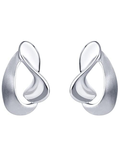 Peora 925 Sterling Silver Curled Open Dewdrop Earrings for Women, Hypoallergenic Fine Jewelry