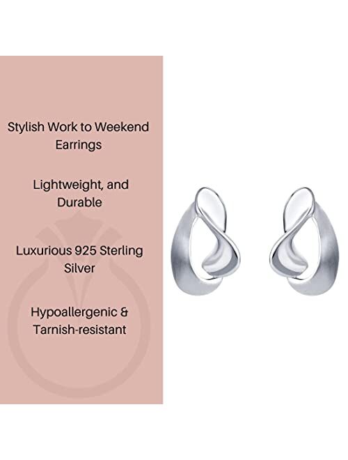 Peora 925 Sterling Silver Curled Open Dewdrop Earrings for Women, Hypoallergenic Fine Jewelry