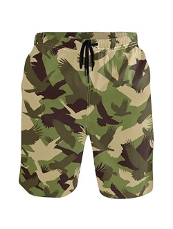 visesunny Fashion Cool Style Men's Beach Shorts Swim Trunks Quick Dry Casual Polyester Swim Shorts with Pockets S-XXL