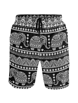 visesunny Fashion Cool Style Men's Beach Shorts Swim Trunks Quick Dry Casual Polyester Swim Shorts with Pockets S-XXL