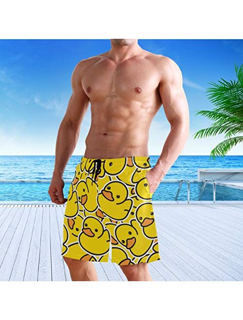 visesunny Fashion Cool Style Men's Beach Shorts Swim Trunks Quick Dry Casual Polyester Swim Shorts with Pockets S-XXL