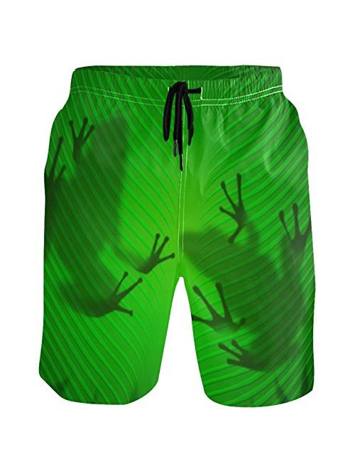 visesunny Fashion Cool Style Men's Beach Shorts Swim Trunks Quick Dry Casual Polyester Swim Shorts with Pockets S-XXL